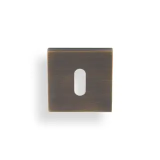 K1103SQAB Valli Lock Profile Push-on Square Rosette Escutcheon - Antique Brass