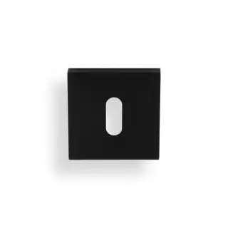 K1103SQMBPVD Valli Lock Profile Push-on Square Rosette Escutcheon - Matt Black PVD