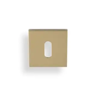 K1103SQPBPVD Valli Lock Profile Push-on Square Rosette Escutcheon - Polished Brass PVD