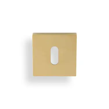 Click Here To Enlarge This Photo Of K1103SQSBPVD Valli Lock Profile Push-on Square Rosette Escutcheon - Satin Brass PVD