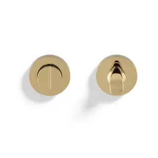 K1104PBPVD Valli Turn & Release Screw-on Round Rosette - Polished Brass PVD