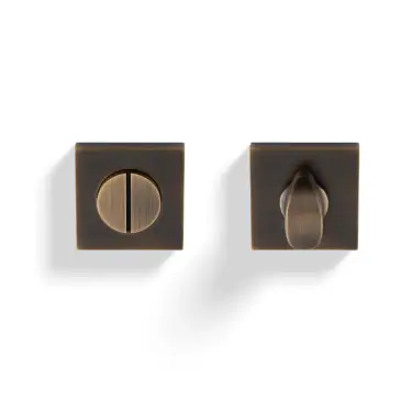 Click Here To Enlarge This Photo Of K1104SQAB Valli Turn & Release Push-on Square Rosette - Antique Brass