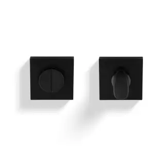 K1104SQMBPVD Valli Turn & Release Push-on Square Rosette - Matt Black PVD