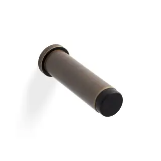 K1400AB Valli 76 x 20mm - Wall Mounted Plain Doorstop on Rose - Concealed Fix - Antique Brass
