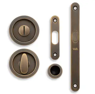 K1500AB Valli Radius Sliding Door Set - Antique Brass