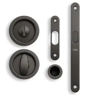 K1500EDPVD Valli Radius Sliding Door Set - Dark Bronze PVD
