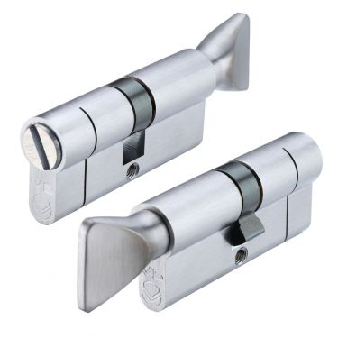 Click Here To Enlarge This Photo Of V5EP70CBLSC - Zoo Hardware Vier V5 Euro Profile 70mm (35/35) Cylinder Turn with Coin Release Satin Chrome