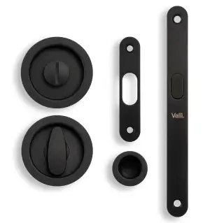 K1500MBPVD Valli Radius Sliding Door Set - Matt Black PVD