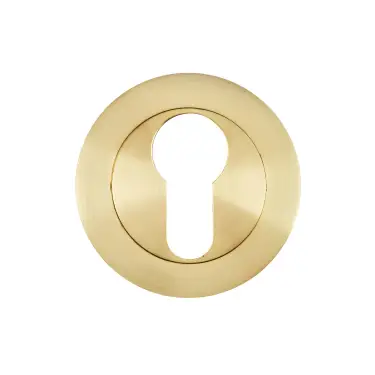 Click Here To Enlarge This Photo Of Eclipse 628637 Matt Satin Brass Euro Profile Escutcheon on Round Rose &lpar;Freestyle Range&rpar;