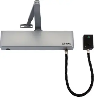AR9798-SE Hoppe Arrone Electro-Magnetic Hold Open&sol;Swing Free Overhead Door Closer - Silver &lpar;50031168&rpar;