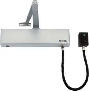 AR9798-SSS Hoppe Arrone Electro-Magnetic Hold Open&sol;Swing Free Overhead Door Closer - Satin Stainless Steel &lpar;50031156&rpar;