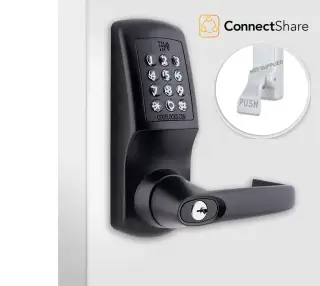 Codelocks ConnectShare CL5500 BK CC PK Heavy Duty Smart Lock &lpar;Front Plate Only for use with Panic Hardware&rpar; - Solid Black