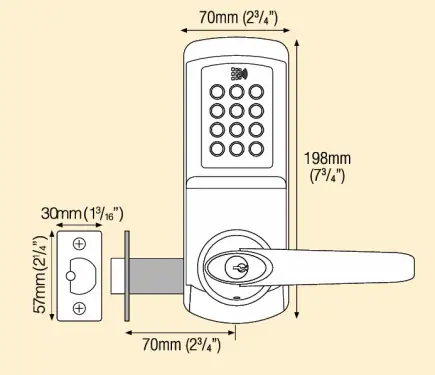 Click Here To Enlarge This Photo Of Codelocks ConnectShare CL5510 BS CC Heavy Duty Smart Lock with 60mm Square Mortice Latch - Brushed Steel