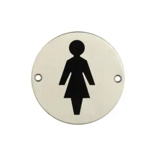 JS103SSS Frelan Hardware &lpar;Stainless Steel&rpar; Female Symbol Sign 75mm Satin Stainless Steel
