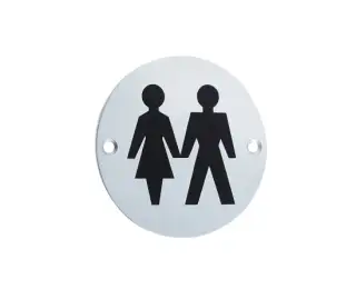 JS105SAA Frelan Hardware &lpar;Aluminium&rpar; Unisex Symbol Sign 75mm Satin Anodised Aluminium