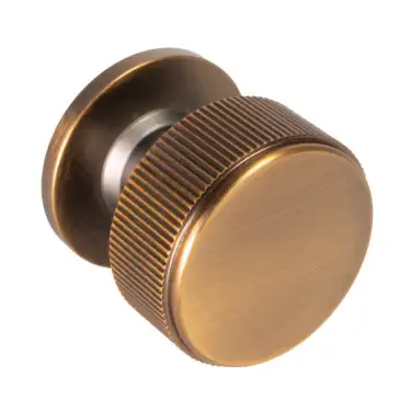 Click Here To Enlarge This Photo Of Eclipse 95505 34mm Linear Knurled Cupboard Knob - Matt Antique Brass