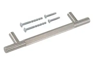 Eclipse 95521 128mm Linear Knurled Cupboard Handle - Satin Nickel