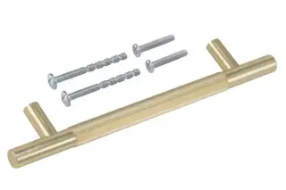 Eclipse 95524 128mm Linear Knurled Cupboard Handle - Satin Brass