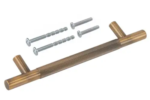 Click Here To Enlarge This Photo Of Eclipse 95525 128mm Linear Knurled Cupboard Handle - Matt Antique Brass