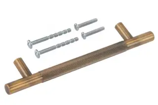 Eclipse 95525 128mm Linear Knurled Cupboard Handle - Matt Antique Brass