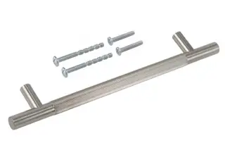 Eclipse 95531 160mm Linear Knurled Cupboard Handle - Satin Nickel