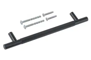 Eclipse 95532 160mm Linear Knurled Cupboard Handle - Matt Black