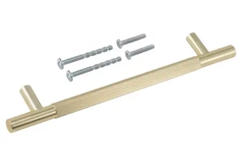 Click Here To Enlarge This Photo Of Eclipse 95534 160mm Linear Knurled Cupboard Handle - Satin Brass