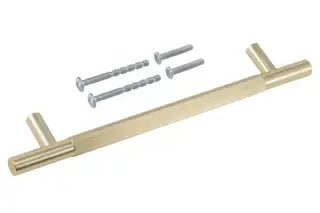 Eclipse 95534 160mm Linear Knurled Cupboard Handle - Satin Brass