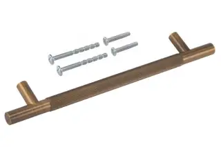 Eclipse 95535 160mm Linear Knurled Cupboard Handle - Matt Antique Brass
