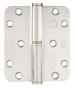 Click Here To Enlarge This Photo Of Eclipse 14351 Grade 13 Satin Stainless Steel Lift Off Radius Corner Hinges 102mm x 88mm x 3mm &lpar;Left Hand&rpar;