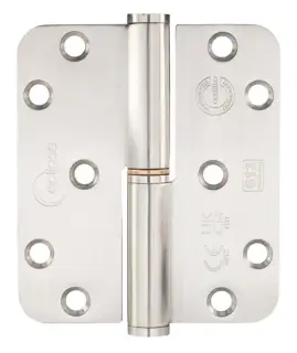 Eclipse 14352 Grade 13 Satin Stainless Steel Lift Off Radius Corner Hinges 102mm x 88mm x 3mm &lpar;Right Hand&rpar;