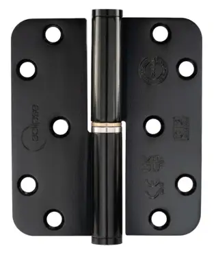 Click Here To Enlarge This Photo Of Eclipse 14351BLK Grade 13 Matt Black &lpar;Stainless Steel&rpar; Lift Off Radius Corner Hinges 102mm x 88mm x 3mm &lpar;Left Hand&rpar;