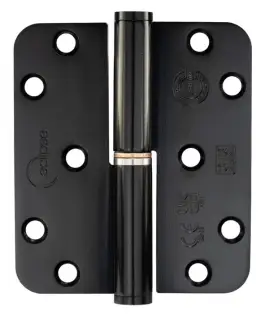 Eclipse 14351BLK Grade 13 Matt Black &lpar;Stainless Steel&rpar; Lift Off Radius Corner Hinges 102mm x 88mm x 3mm &lpar;Left Hand&rpar;