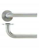 VS020S - Zoo Hardware Vier 19mm Radius Lever on Round Rose - Satin Stainless Steel