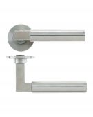 VS110S - Zoo Hardware Vier 19mm Berlin Lever on Round Rose Satin Stainless Steel