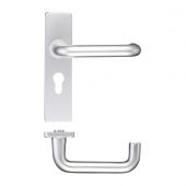 ZAA011EPSA - Zoo Hardware Return to Door Lever on Euro Profile Backplate (47.5mm c/c) Aluminium