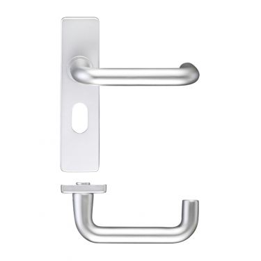 Click Here To Enlarge This Photo Of ZAA011OPSA - Zoo Hardware Return to Door Lever on Oval Profile Backplate (48.5mm c/c) Aluminium