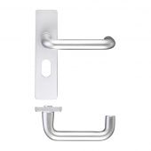 ZAA011OPSA - Zoo Hardware Return to Door Lever on Oval Profile Backplate (48.5mm c/c) Aluminium