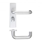 ZAA013SA - Zoo Hardware Return to Door Lever on Bathroom Backplate Aluminium