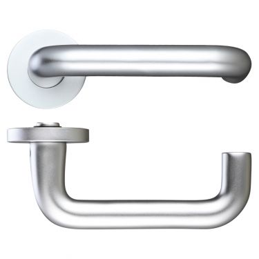 Click Here To Enlarge This Photo Of ZAA030SA - Zoo Hardware 19mm Return to Door Lever on Round Screw on Rose (53mm dia) Aluminium
