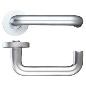 ZAA030SA - Zoo Hardware 19mm Return to Door Lever on Round Screw on Rose (53mm dia) Aluminium