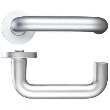 Click Here To Enlarge This Photo Of ZAA080SA - Zoo Hardware 22mm Return to Door Lever on Round Screw on Rose - 53mm dia Aluminium