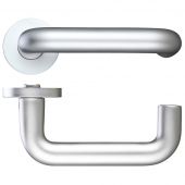 ZAA080SA - Zoo Hardware 22mm Return to Door Lever on Round Screw on Rose - 53mm dia Aluminium