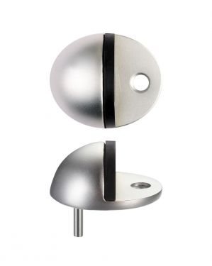 Click Here To Enlarge This Photo Of ZAA60SA - Zoo Hardware Oval Floor Mounted Door Stop - Aluminium