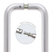 ZAAD600BSABB - Zoo Hardware (Pair) 600mm x 19mm 'D' Pull Handles with Back to Back Fixings - Aluminium