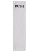 ZAS30RASS - Zoo Hardware Finger Plate with Radius Corners (Push) 75mm x 300mm Satin Stainless Steel