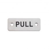 Zoo Hardware - ZAS34SS Rectangular Pull Sign - 75 x 30mm Satin Stainless Steel