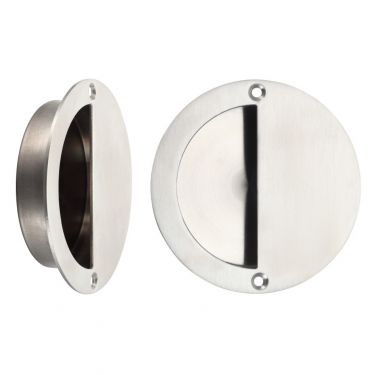 Click Here To Enlarge This Photo Of ZAS41SS - Zoo Hardware Half Moon Flush Pull (90mm dia) Satin Stainless Steel