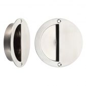 ZAS41SS - Zoo Hardware Half Moon Flush Pull (90mm dia) Satin Stainless Steel