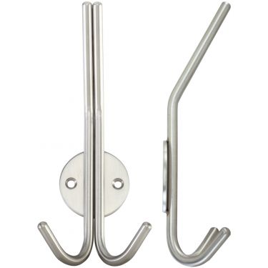 Click Here To Enlarge This Photo Of ZAS71SS - Zoo Hardware Double Hat and Coat Hook - Satin Stainless Steel